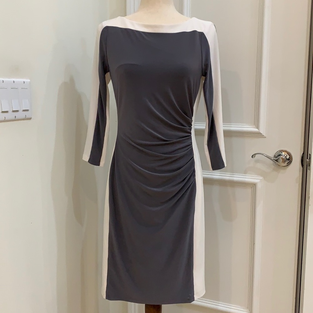 Lauren Ralph Lauren white green dress rouging sz 6
